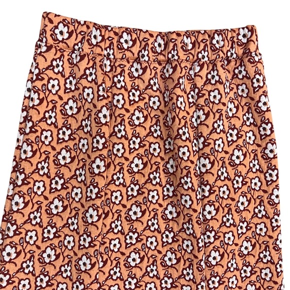 Vintage Textured Floral Maxi Skirt Puffy Knit Cottagecore Retro Print Size M - Picture 2 of 6